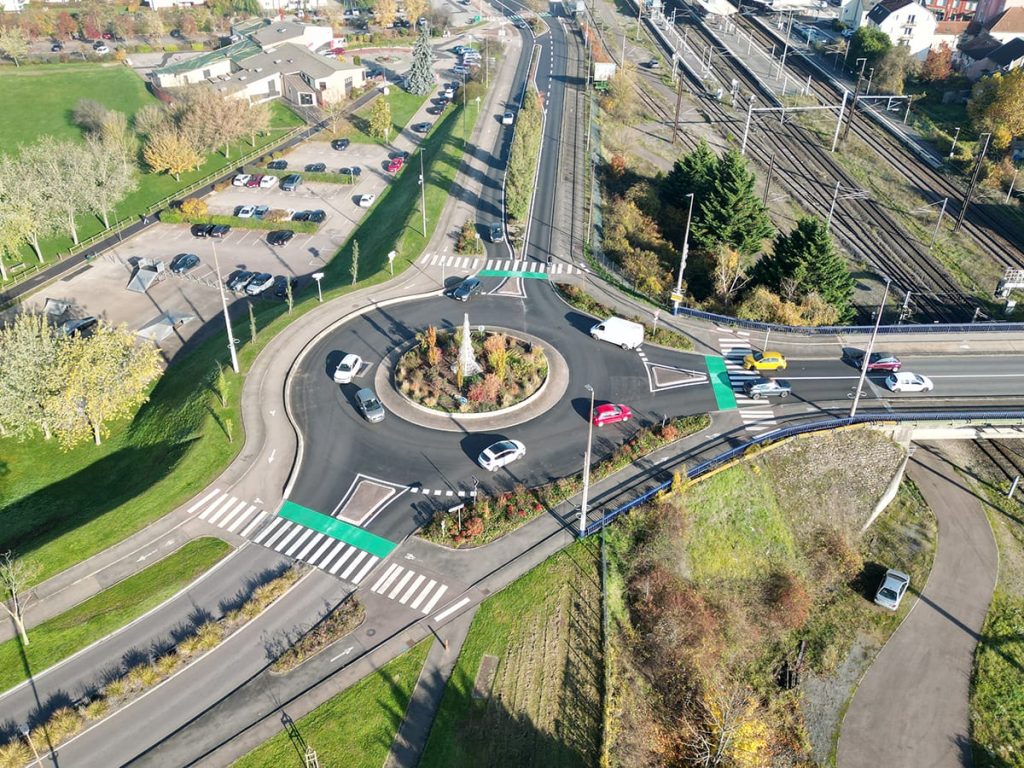 Marquage routier et signalisation horizontale sur voirie urbaine à Hagondange