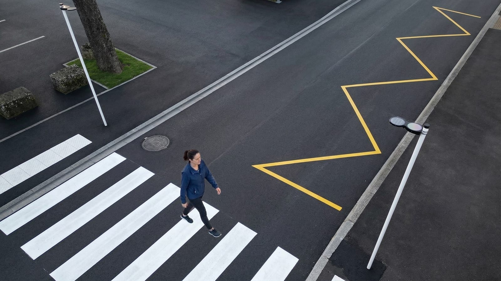 passage piéton sans éclairage avant sécurisation de la voirie