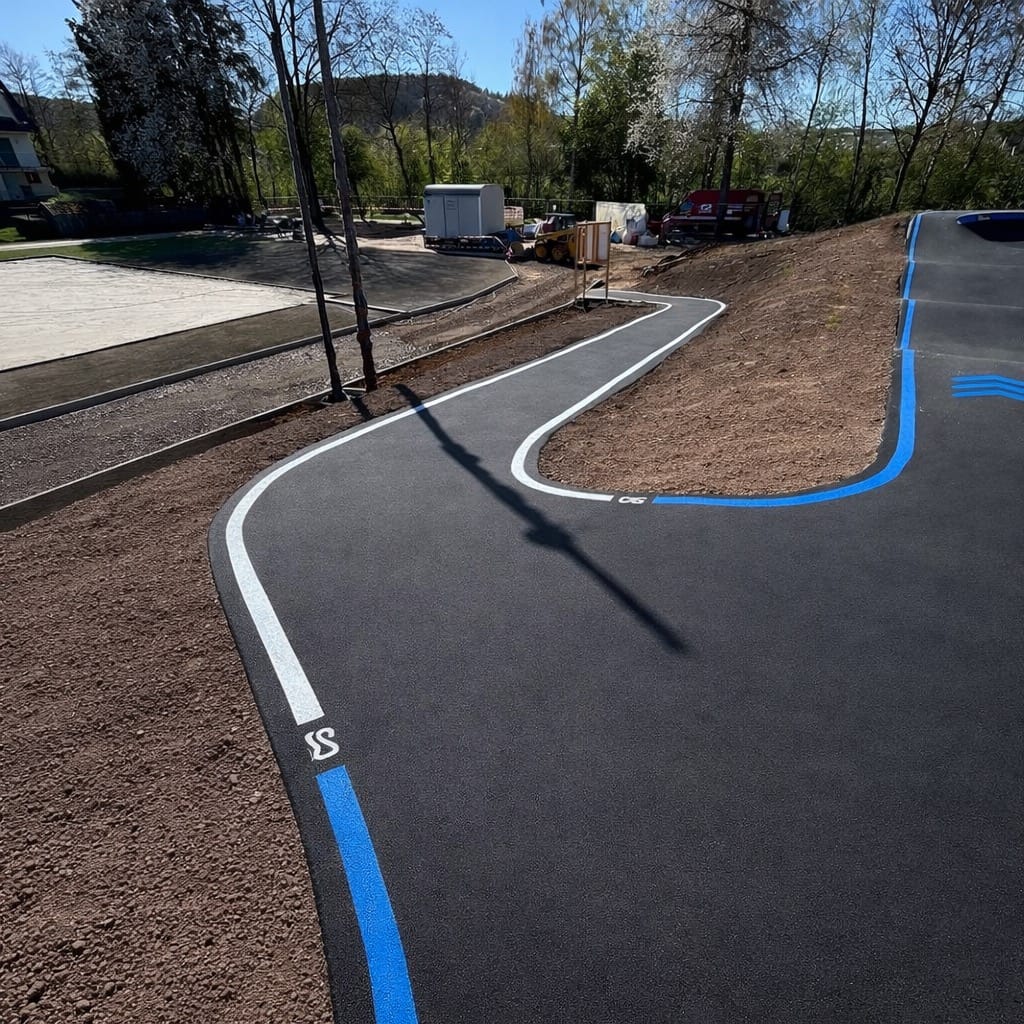 aménagement pumptrack Kayl Luxembourg chantier