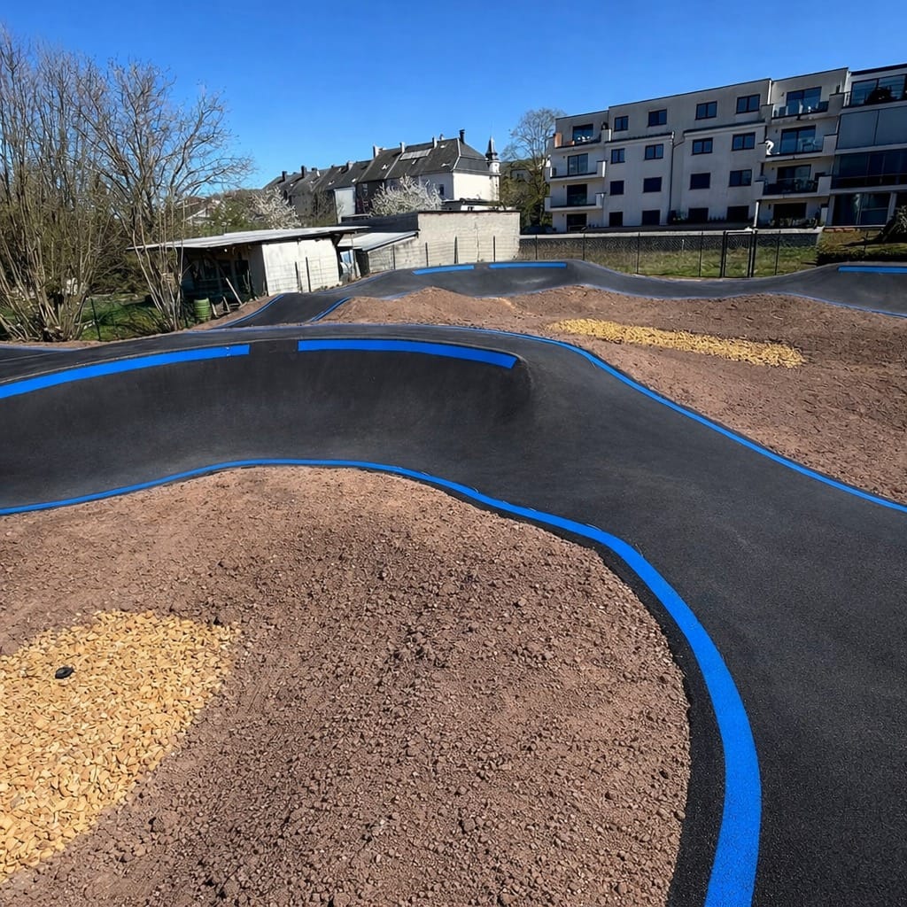 pumptrack Kayl Luxembourg environnement urbain